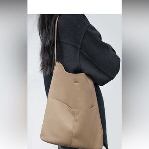 Oak and Fort Vegan Leather Tote Bag (Latte color)